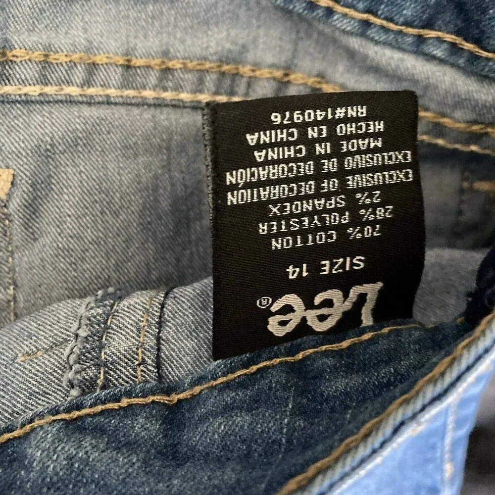 Lee Ankle Crop Girls Youth Light Wash Jeans 14